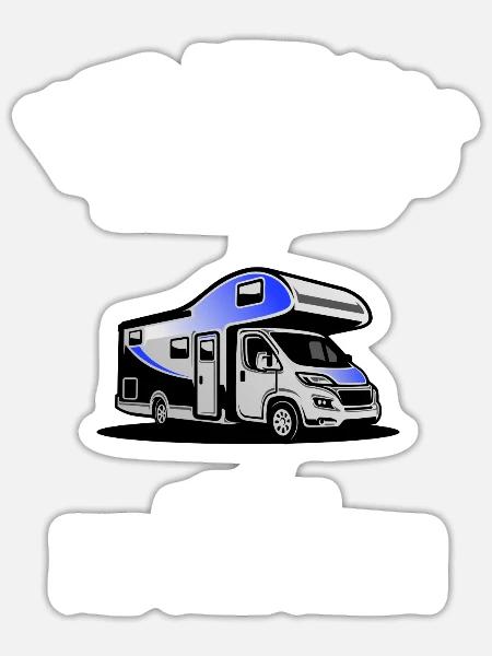 Camper und Wohnmobil Spruch-Lustiges Camper Motiv - Sticker Größe S (10 x 10 cm) - Mattweiß