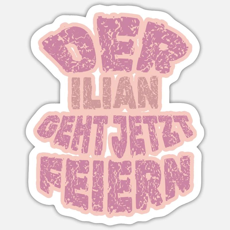 Feiern Ilian - Sticker Größe S (10 x 10 cm) - Mattweiß