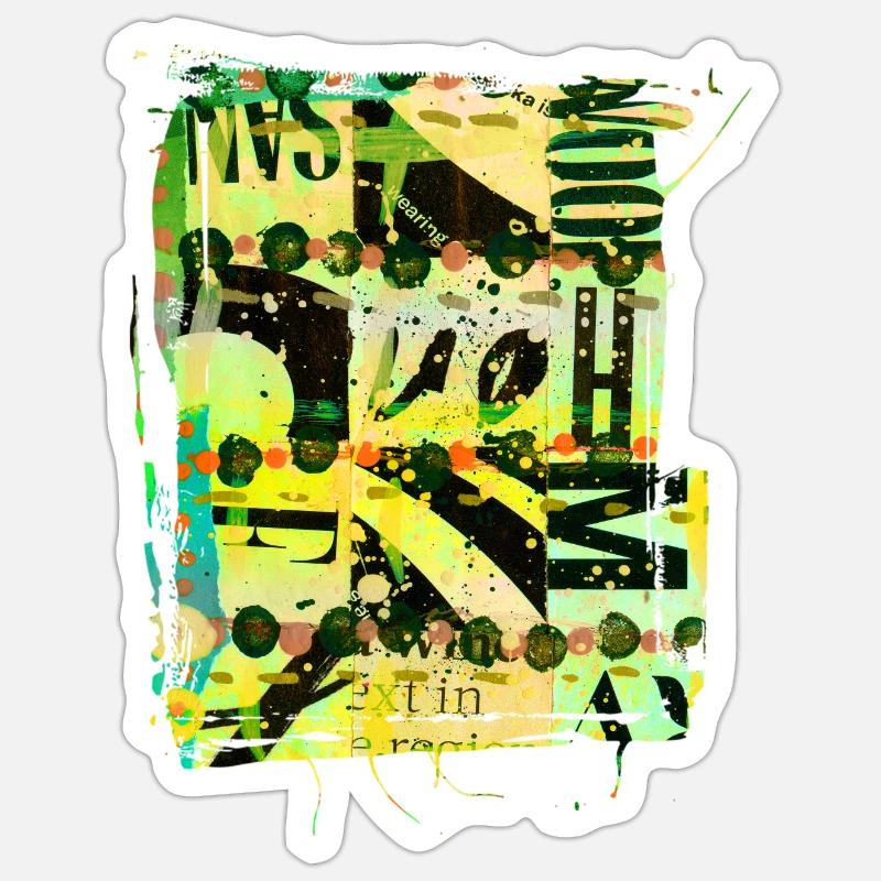 Newspaper Clips Scrapbook Magazines Alphabet Code Sticker size S (10 x 10 cm)