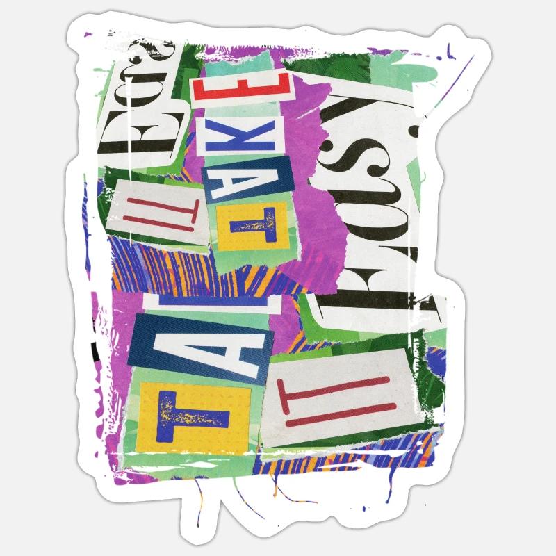 Newspaper Clips Scrapbook Magazines Alphabet Code Sticker size S (10 x 10 cm)