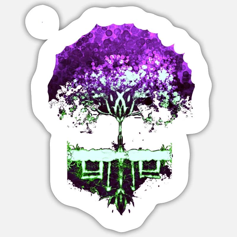 Pinker Baum - Sticker Größe S (10 x 10 cm) - Mattweiß