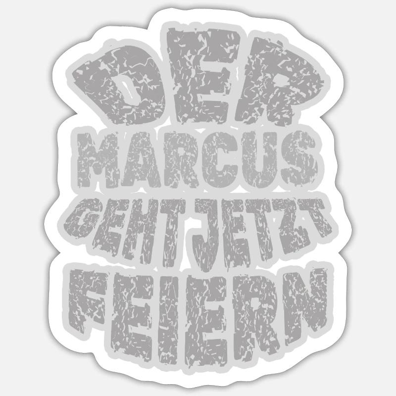 Feiern Marcus - Sticker Größe S (10 x 10 cm) - Mattweiß
