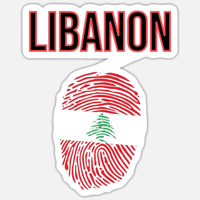 Liban Empreinte digitale Sticker taille S (10 x 10 cm)