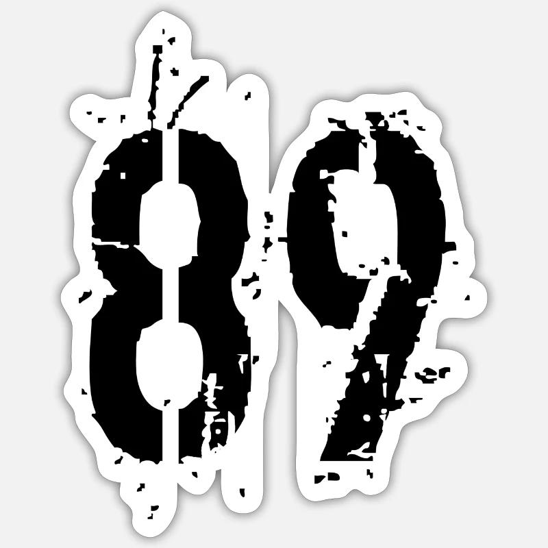 Nummer 89 - Sticker Größe S (10 x 10 cm) - Mattweiß