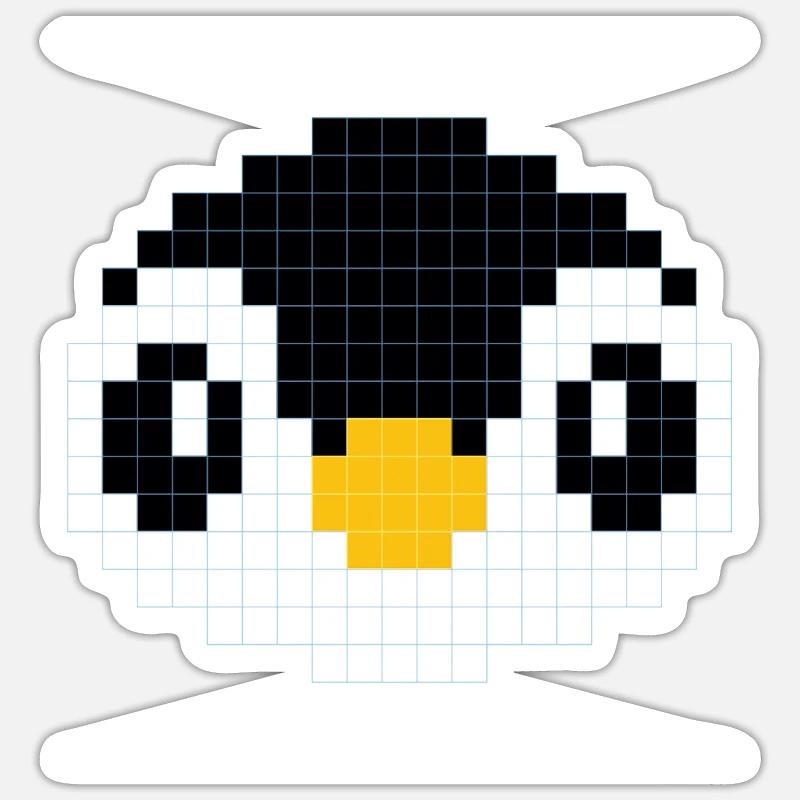 Verpixelter Pinguinkopf - Sticker Größe S (10 x 10 cm) - Mattweiß