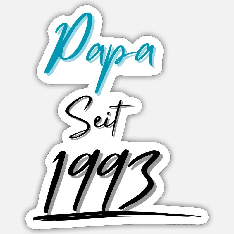 Papa seit 1993 - Sticker Größe S (10 x 10 cm) - Mattweiß