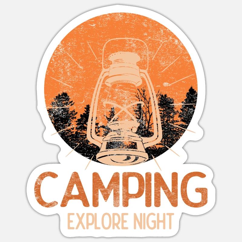 Camping Camping EXPLORE NIGHT Sticker taille S (10 x 10 cm)