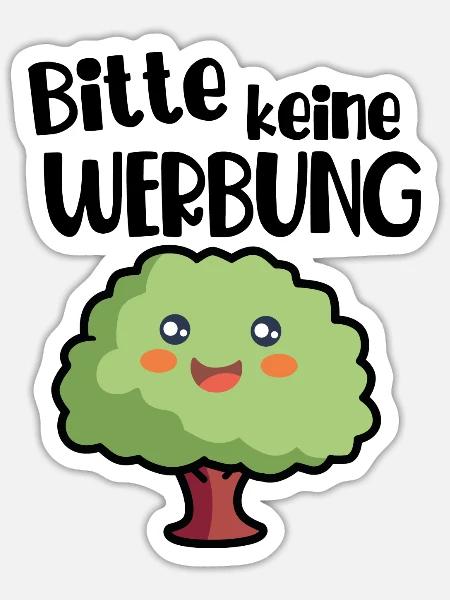 Baum Bitte Keine Werbung Briefkasten - Sticker Größe S (10 x 10 cm) - Mattweiß