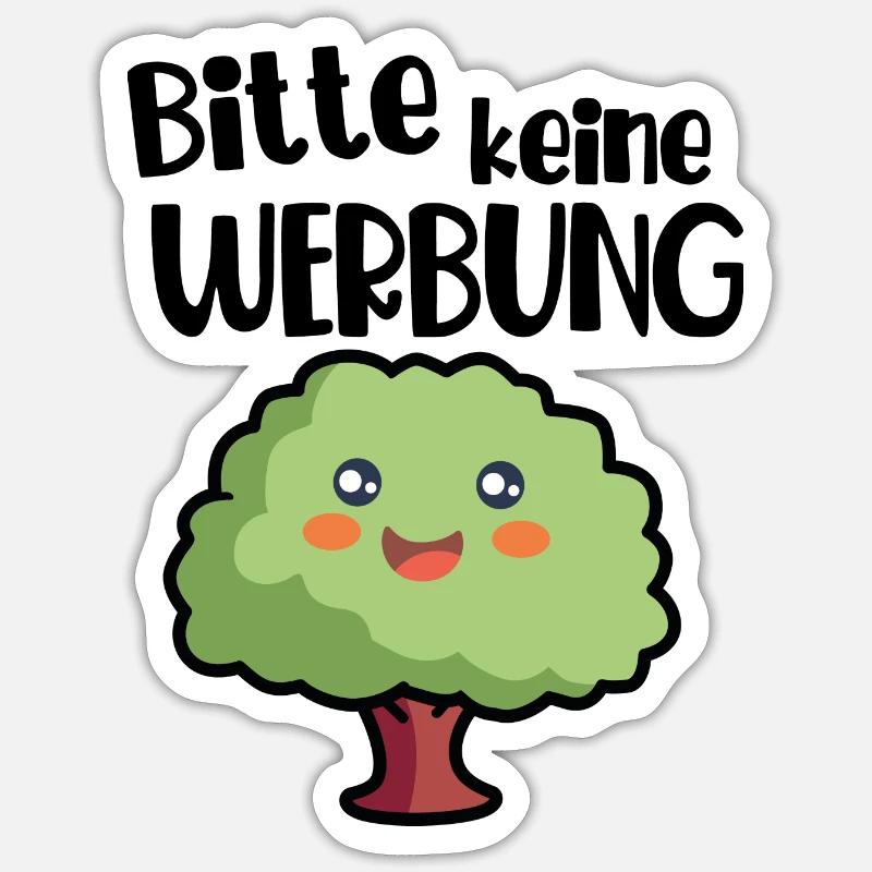 Baum Bitte Keine Werbung Briefkasten - Sticker Größe S (10 x 10 cm) - Mattweiß