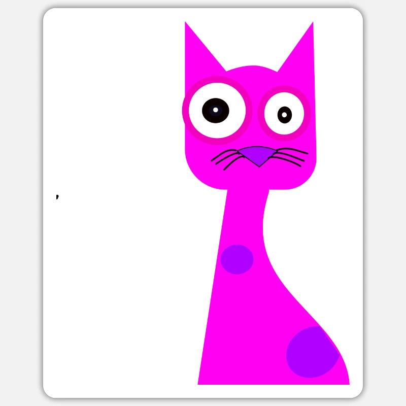 Chat - Sticker taille S (10 x 10 cm) - blanc mat