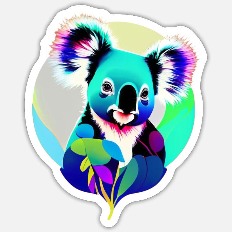 Koala - Sticker taille S (10 x 10 cm) - blanc mat