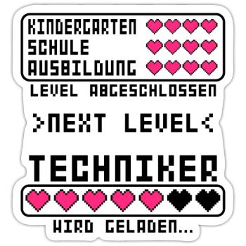 angehende Techniker vor Ausbildung Beginn Start - Sticker Größe S (10 x 10 cm) - Mattweiß - Vorne