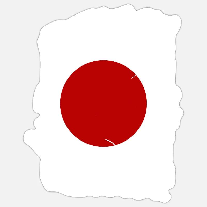 Drapeau du Japon utilisé Look Nihon Drapeau japonais - Sticker taille S (10 x 10 cm) - blanc mat