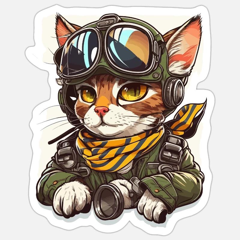 Mouche du chat - Sticker taille S (10 x 10 cm) - blanc mat