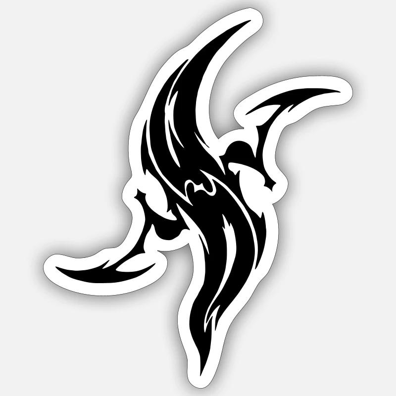Tattoo Dancing Flame - Sticker size S (10 x 10 cm) - white matte