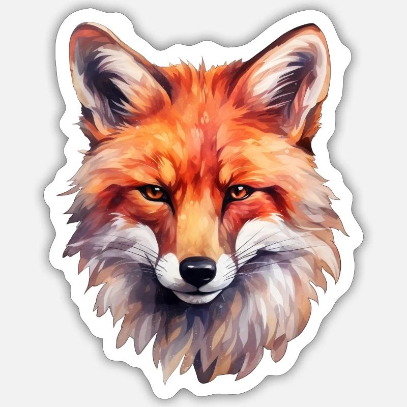 Fuchs - Sticker Größe S (10 x 10 cm) - Mattweiß