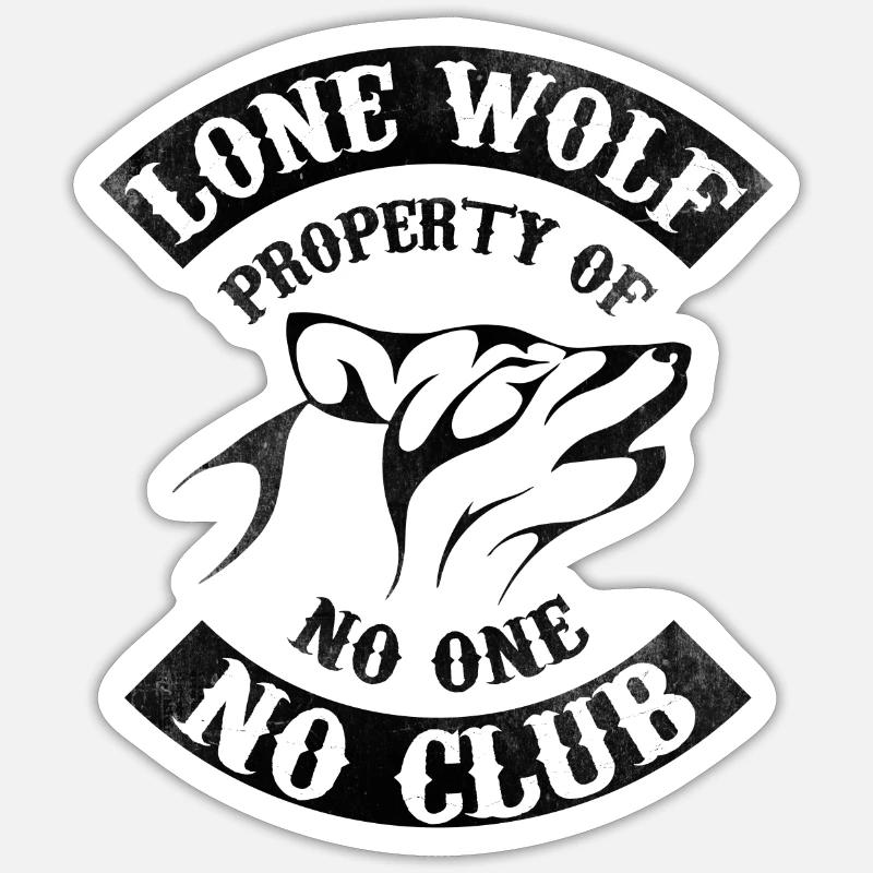Motorcycle pattern - lone wolf Sticker size S (10 x 10 cm)
