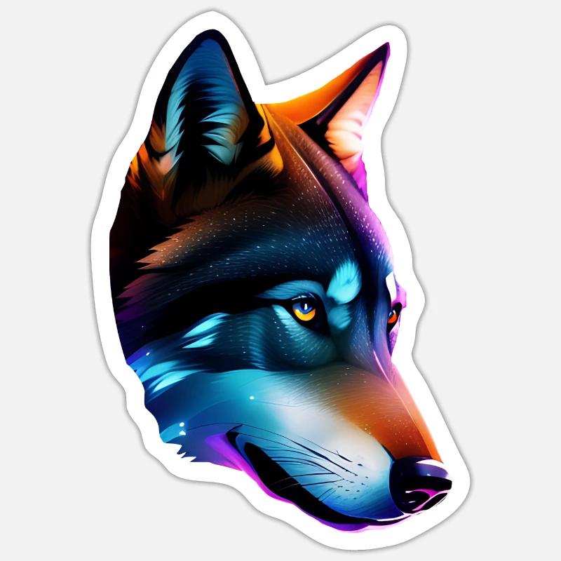 Wolf - Sticker Größe S (10 x 10 cm) - Mattweiß