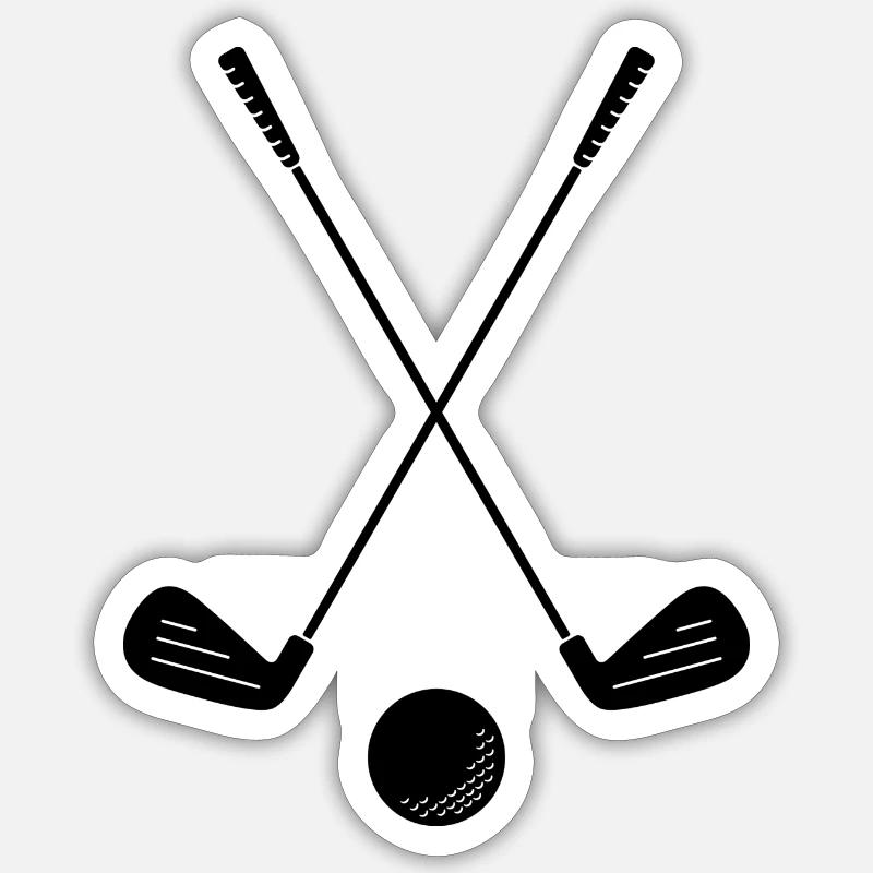 Golfschläger - Sticker Größe S (10 x 10 cm) - Mattweiß