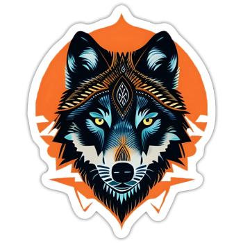 Wolf - Sticker size S (10 x 10 cm) - white matte - Front