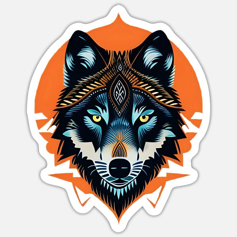 Wolf - Sticker Größe S (10 x 10 cm) - Mattweiß