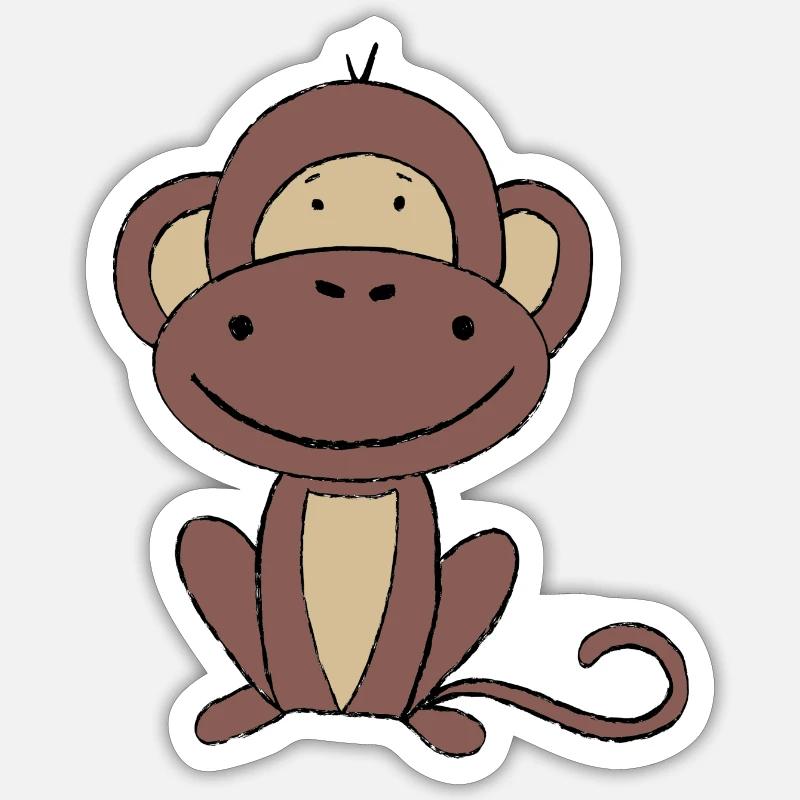 Monkey - Sticker size S (10 x 10 cm) - white matte