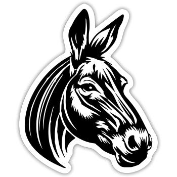 Donkey - Sticker size S (10 x 10 cm) - white matte - Front
