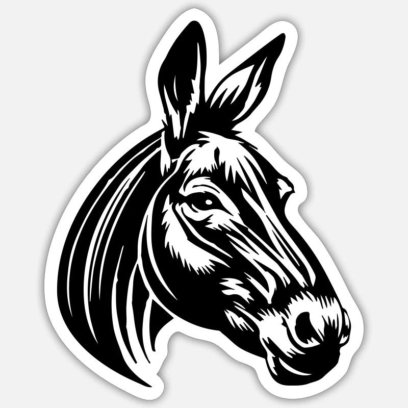Donkey Sticker size S (10 x 10 cm)