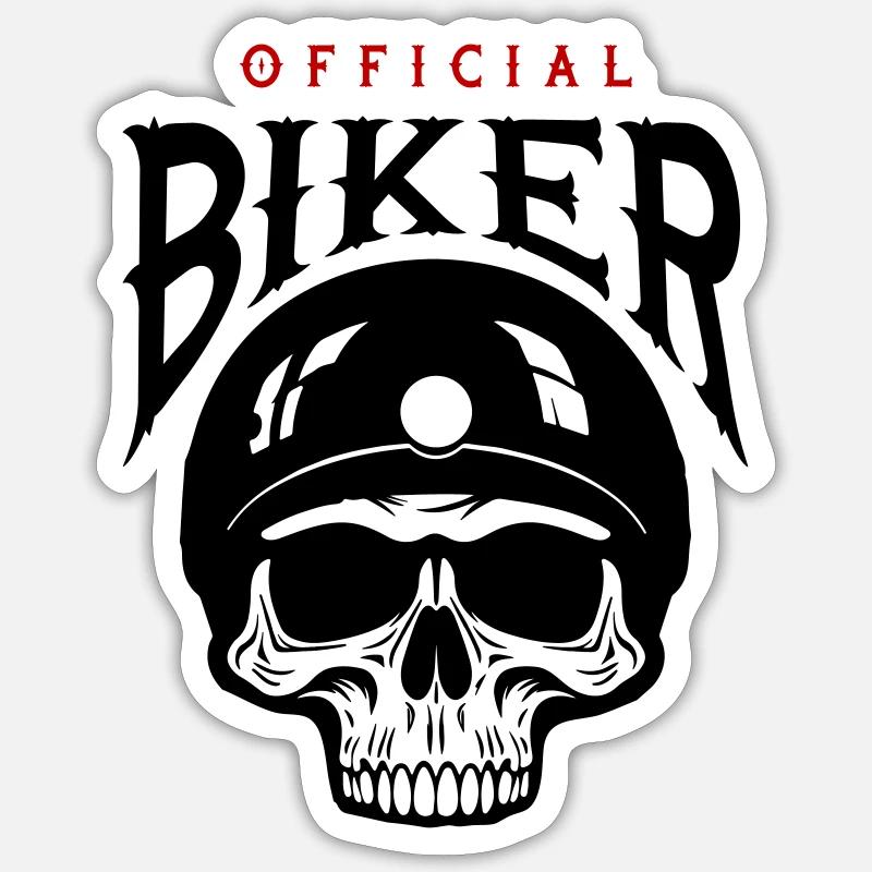 Skeleton Biker - Sticker size S (10 x 10 cm) - white matte