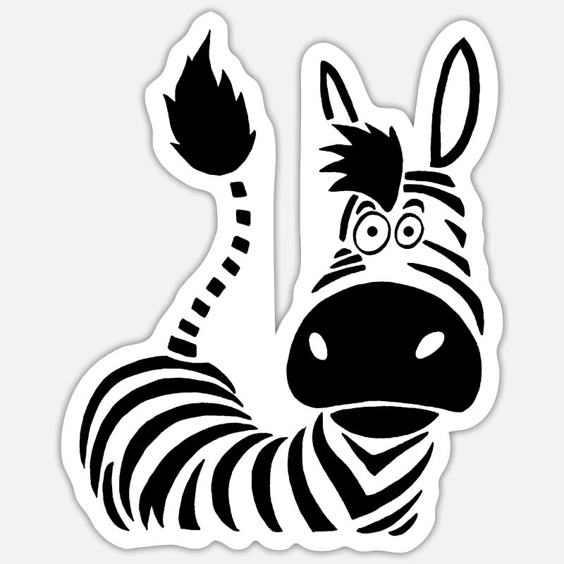 Zebra stripes - Sticker size S (10 x 10 cm) - white matte