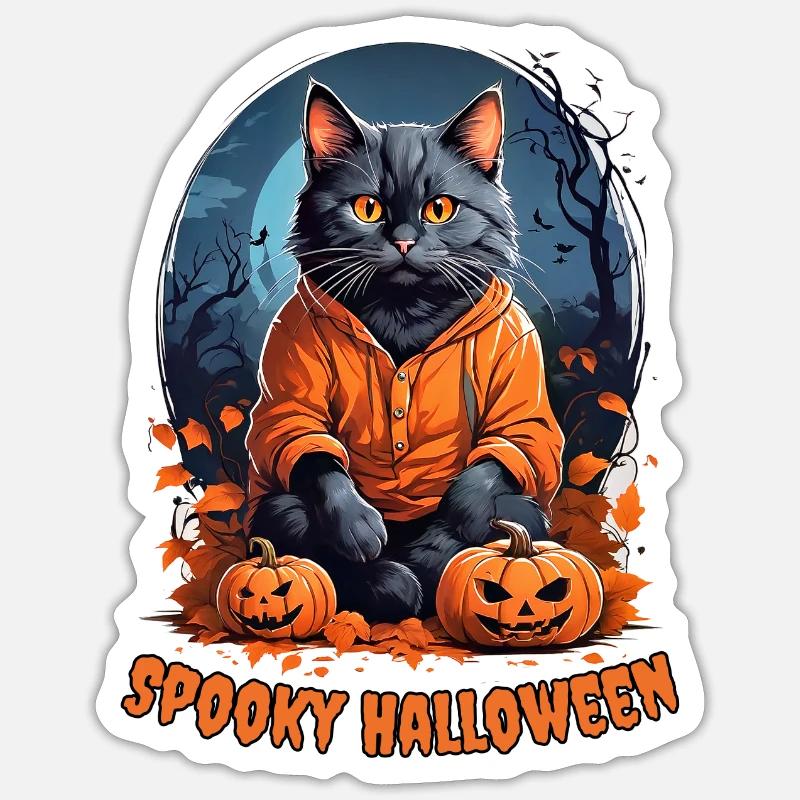 Conception du chat d’Halloween 1.1 Sticker taille S (10 x 10 cm)