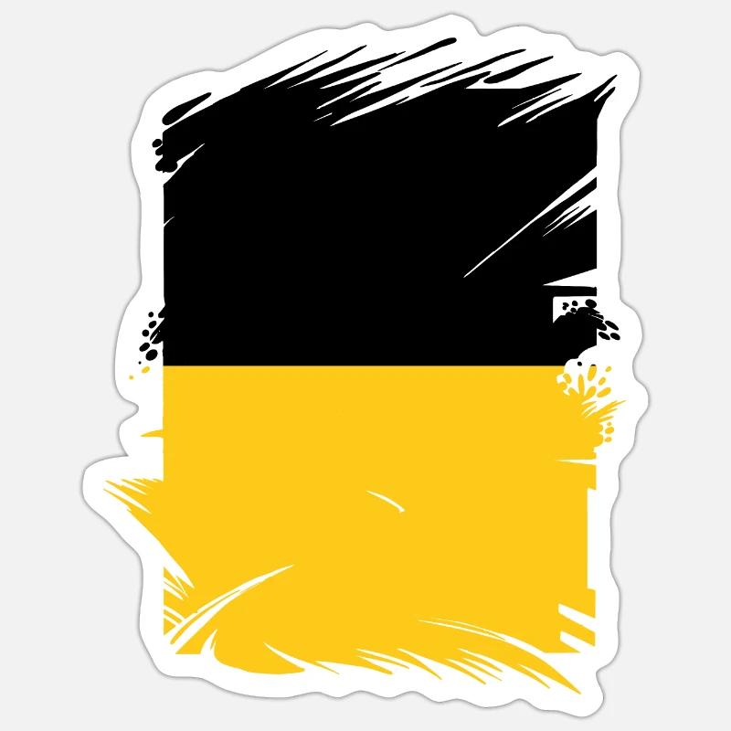 Drapeau du Bade-Wurtemberg Heimat Stuttgart - Sticker taille S (10 x 10 cm) - blanc mat