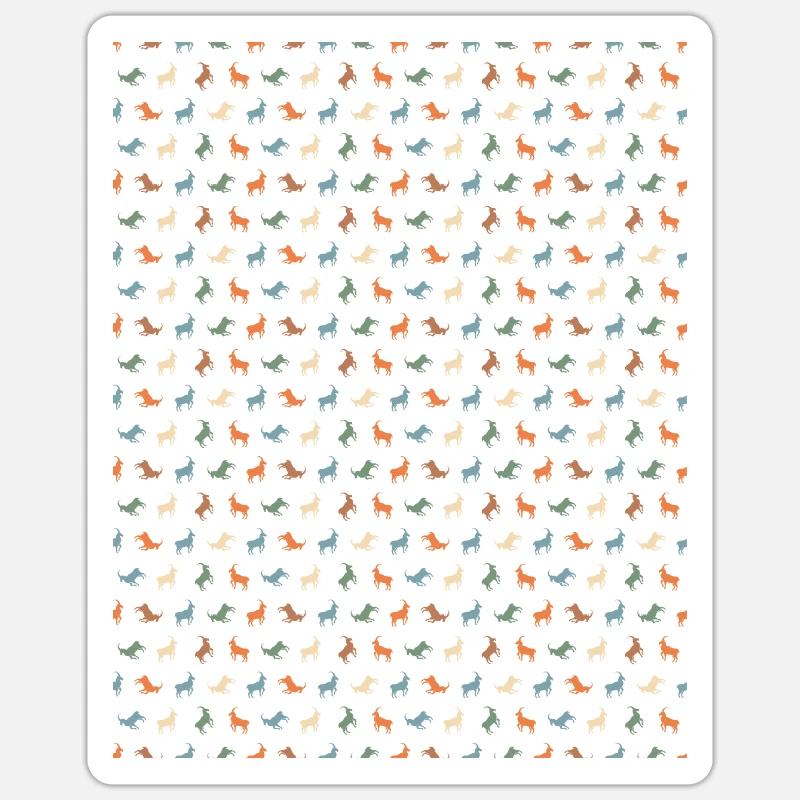 Vivid Pony Silhouette Pattern - Sticker size S (10 x 10 cm) - white matte