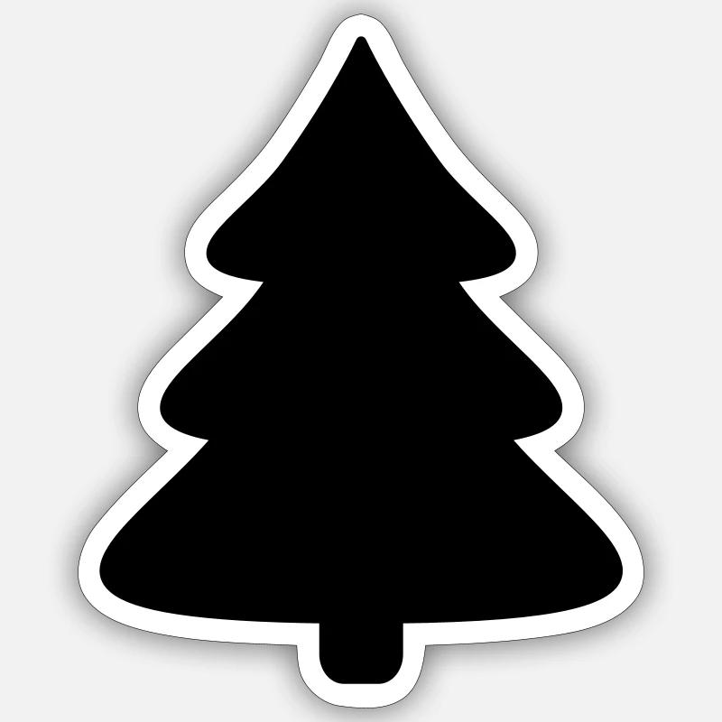 Sapin - Sticker taille S (10 x 10 cm) - blanc mat