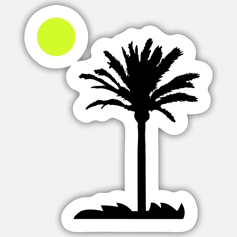 palm tree - Sticker size S (10 x 10 cm) - white matte