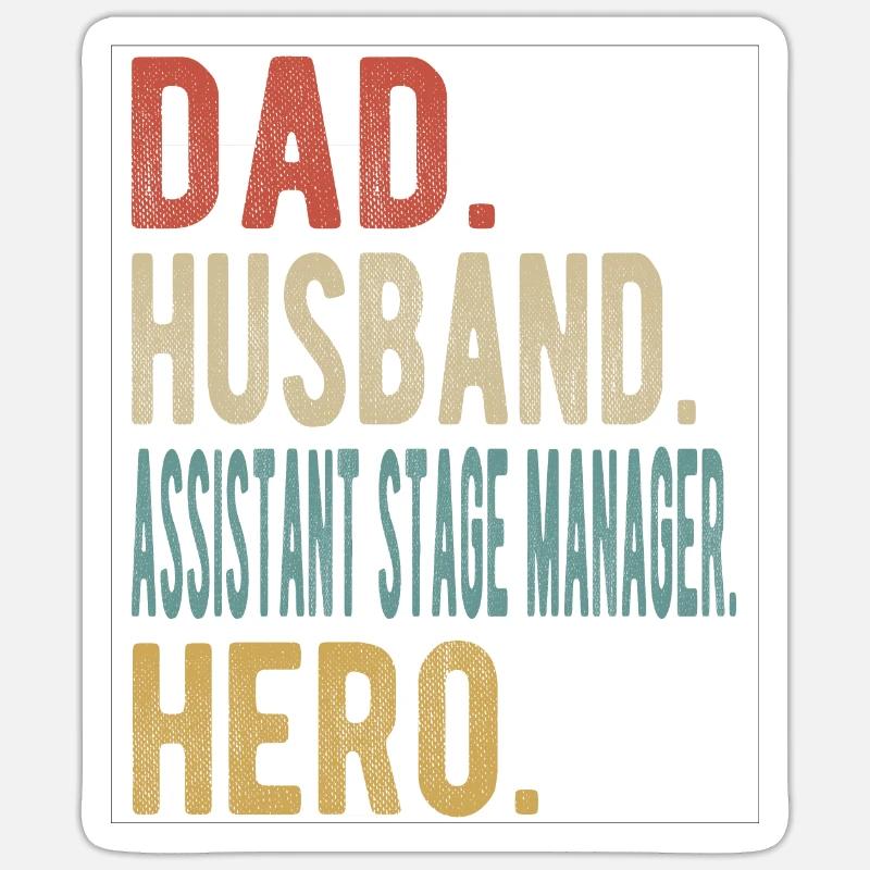 Assistent Inspizient Papa Ehemann Held - Sticker Größe S (10 x 10 cm) - Mattweiß