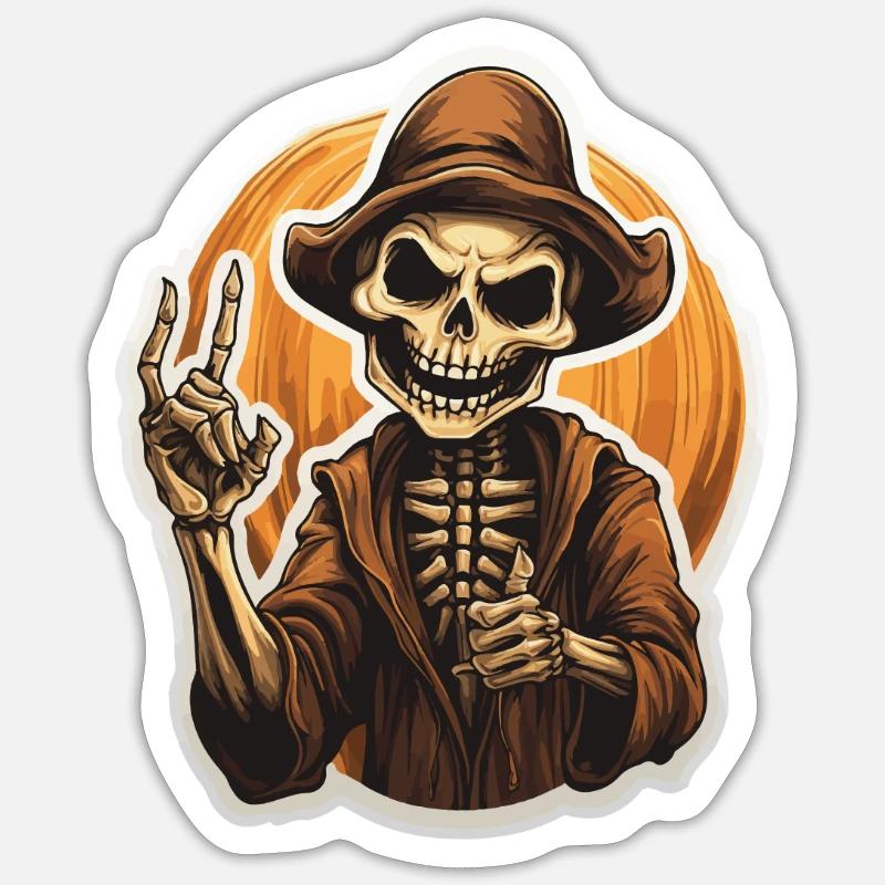 "Creepy Command: Halloween's Skeleton Sentinel Sticker Größe S (10 x 10 cm)