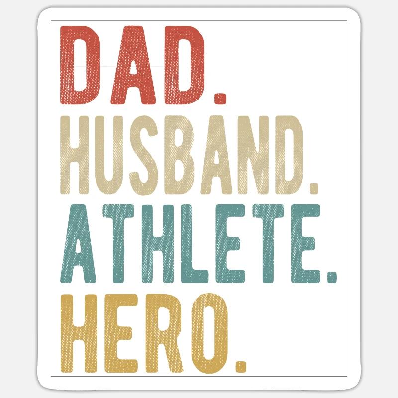 Sportler Vater Ehemann Held - Sticker Größe S (10 x 10 cm) - Mattweiß