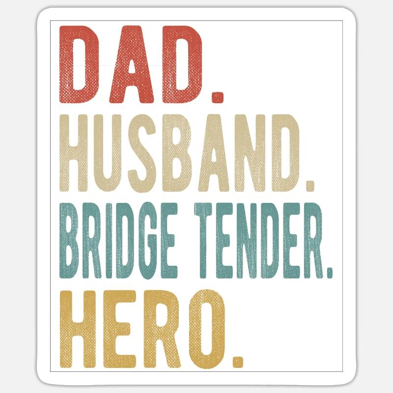 Brücke Zärtlicher Vater Ehemann Held Sticker Größe S (10 x 10 cm)