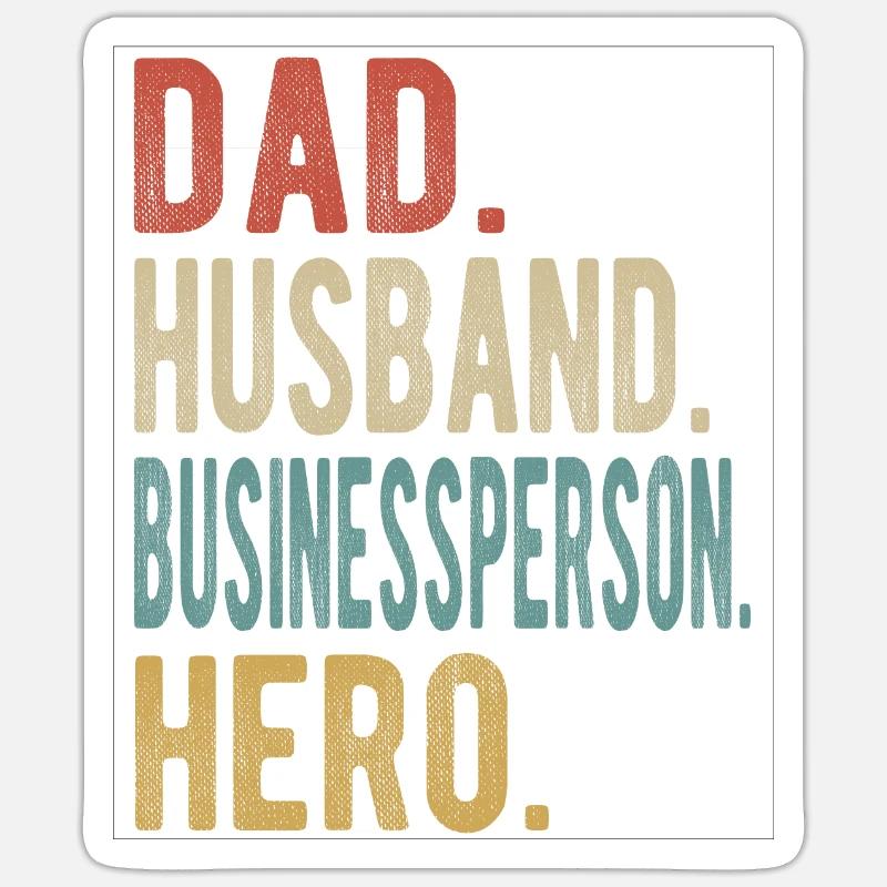 Geschäftsmann Vater Ehemann Held Sticker Größe S (10 x 10 cm)