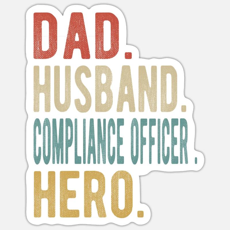 Compliance-Beauftragter Papa Ehemann Held Sticker Größe S (10 x 10 cm)