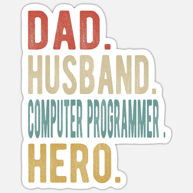 Computerprogrammierer Vater Ehemann Held Sticker Größe S (10 x 10 cm)