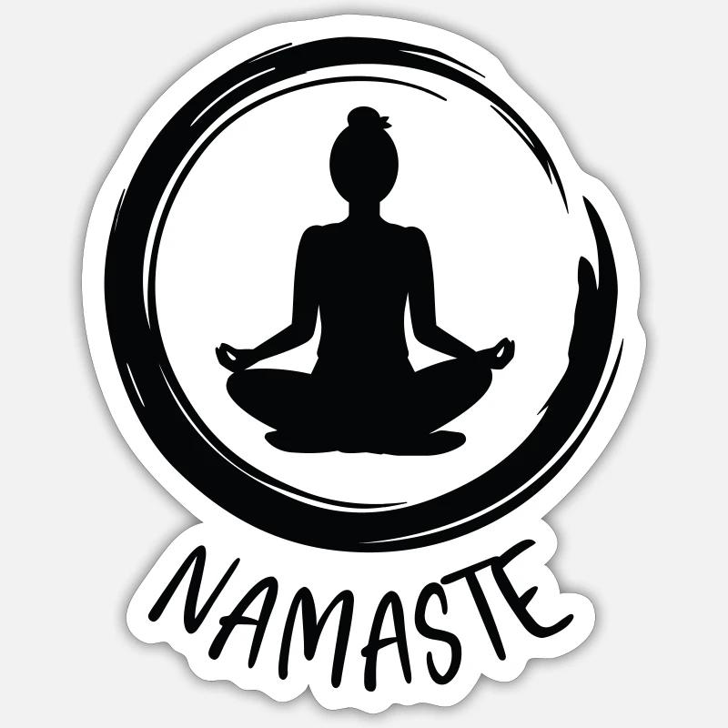 Yoga / Namaste - Sticker Größe S (10 x 10 cm) - Mattweiß