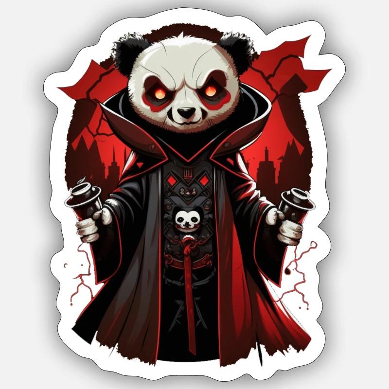 Panda Vampire - Sticker size S (10 x 10 cm) - white matte