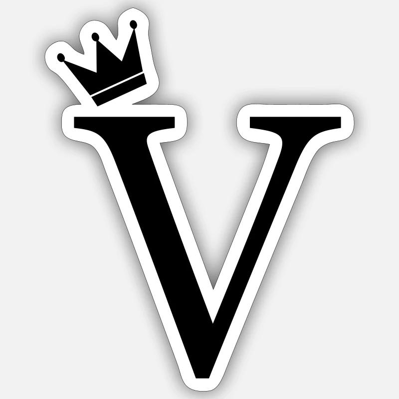 V Monogram Crown Sticker size S (10 x 10 cm)