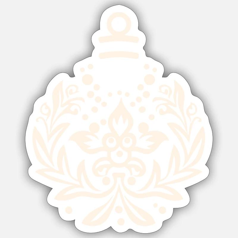 Weihnachtskugel Ornament - Sticker Größe S (10 x 10 cm) - Mattweiß