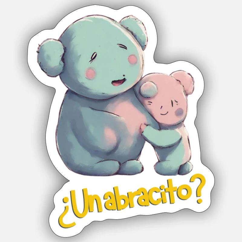 A HUG? - Sticker size S (10 x 10 cm) - white matte
