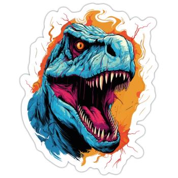 T-Rex Dinosaur Dino Tyrannosaurus Rex Vintage - Sticker size S (10 x 10 cm) - white matte - Front