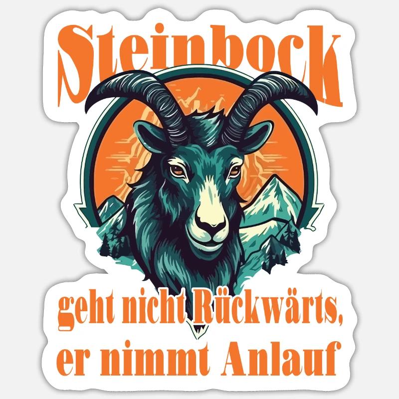 Geburtstag Steinbock Sternzeichen Spruch - Sticker Größe S (10 x 10 cm) - Mattweiß