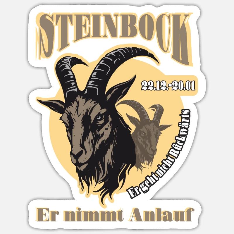 Geburtstag Steinbock Sternzeichen Spruch Sticker Größe S (10 x 10 cm)
